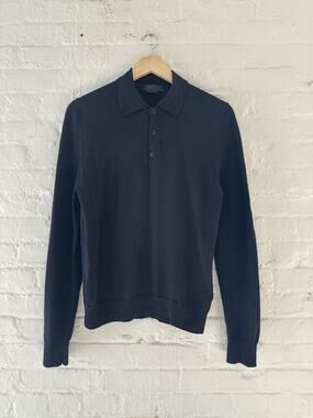 Prada by Raf Simons Wool Quarter Button Up Sweater